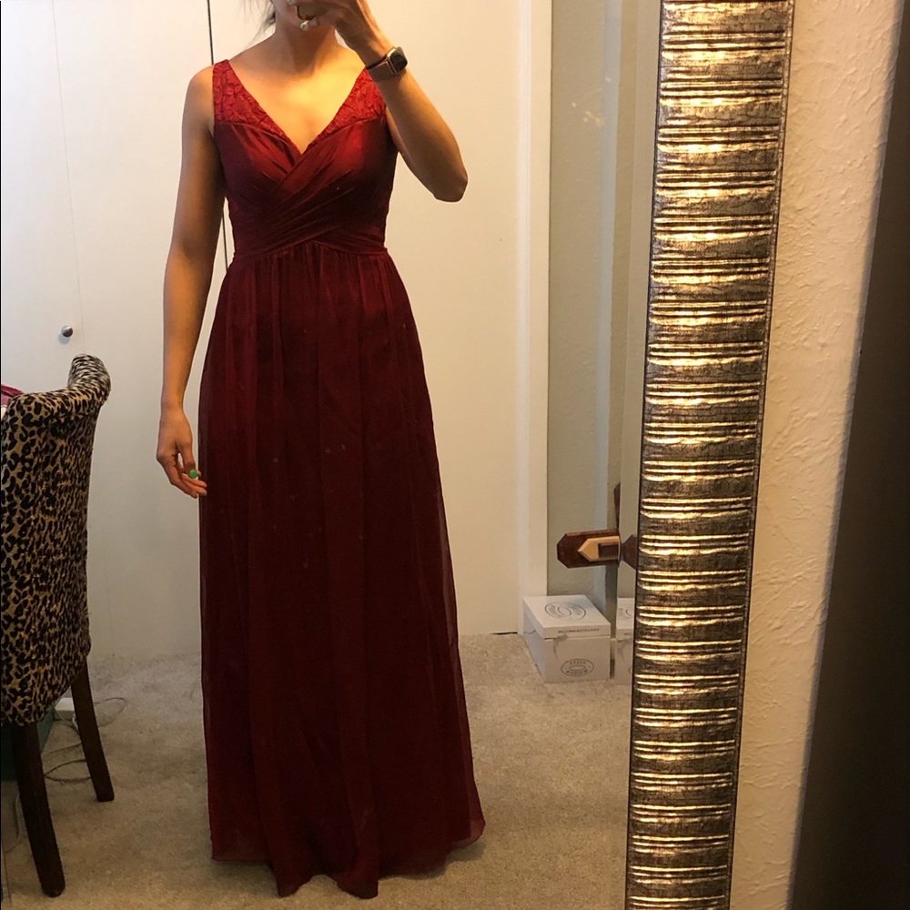 Jasmine B2 burgundy bridesmaid dress